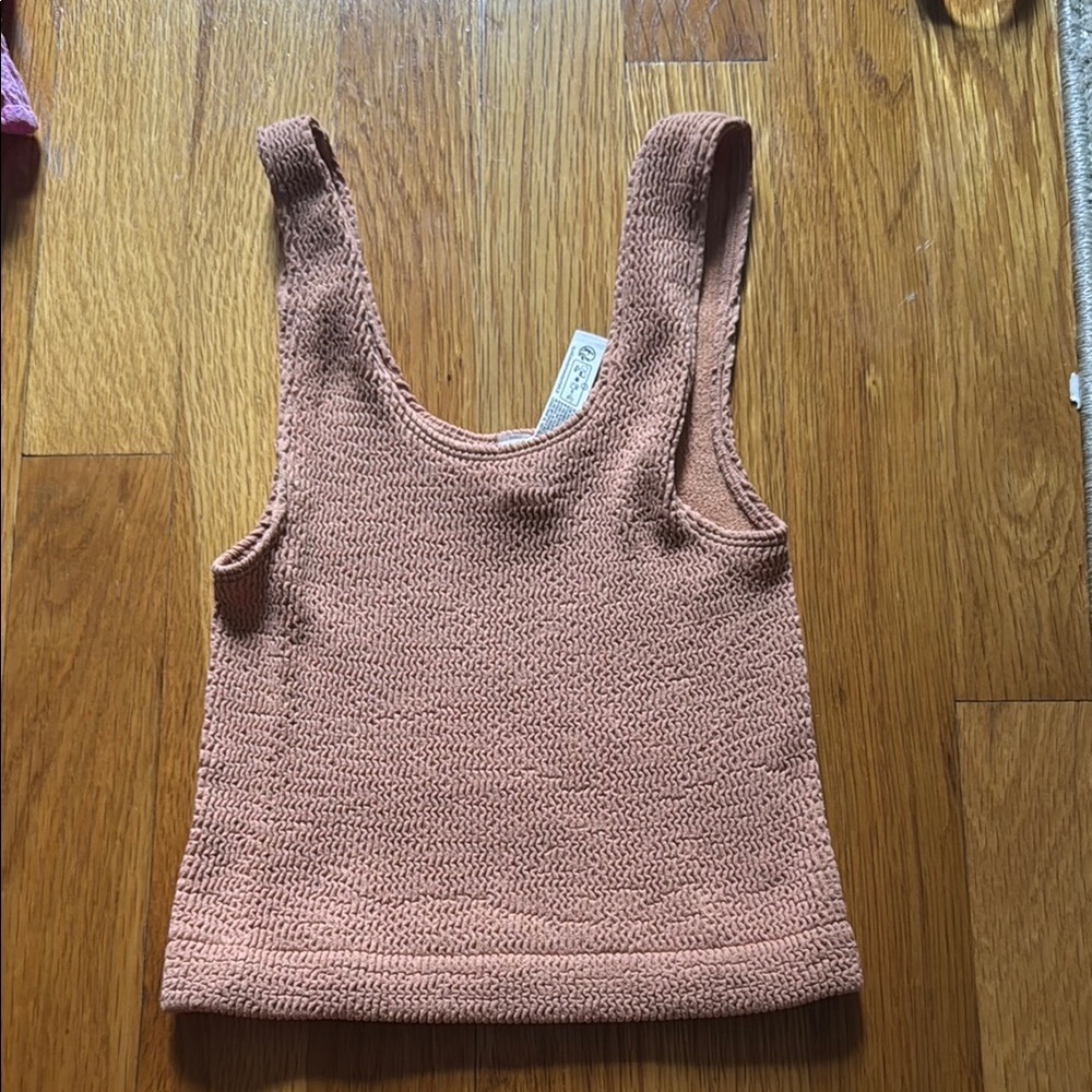 FP Movement by Free People Pink Ribbed Sleeveless Tank Top
